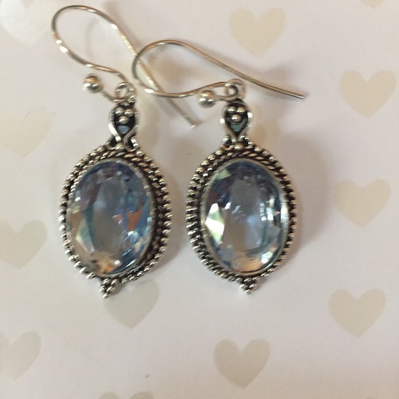 TANZANITE Solid Sterling Silver Earrings - Picture 3 of 3